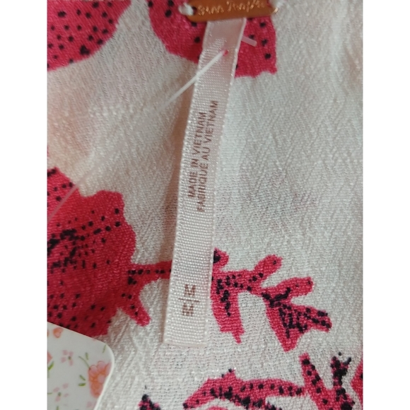 Free People Cream Combo dress red cream Medium - Picture 4 of 5